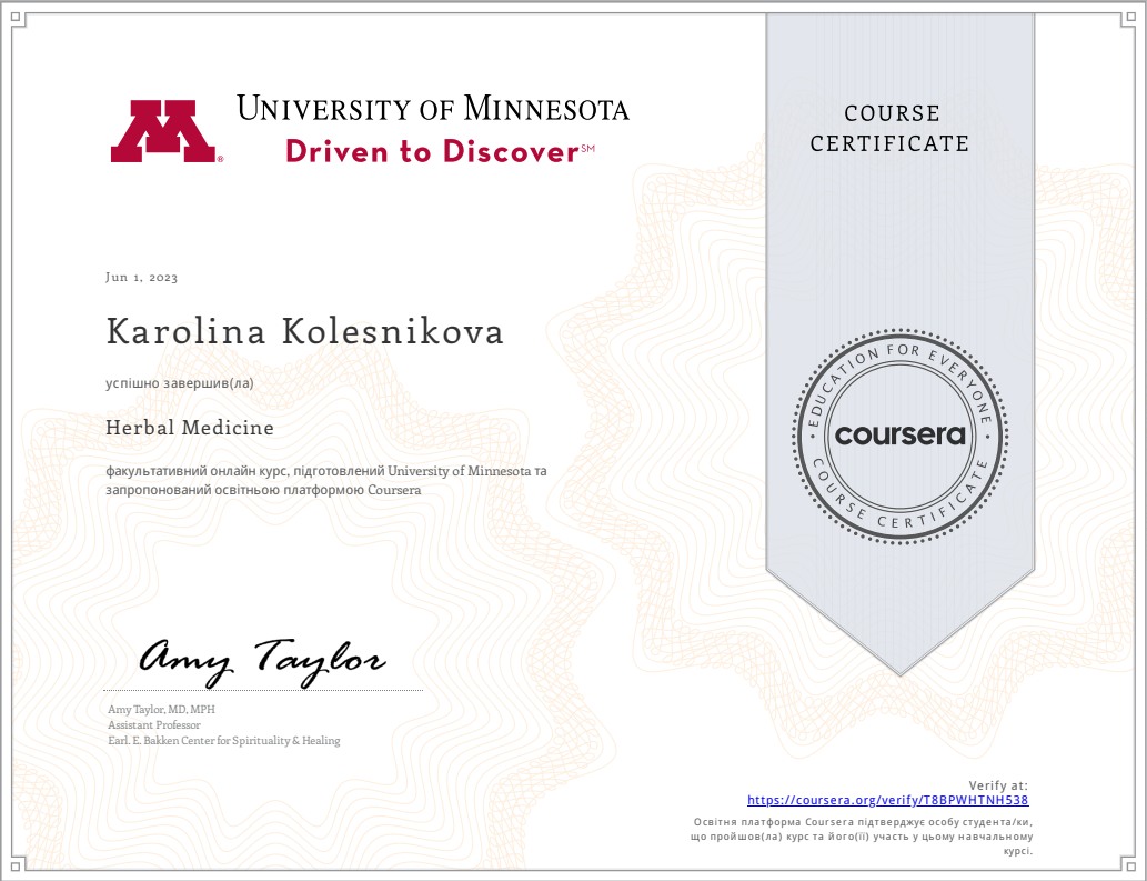 Coursera Herbal Medicine