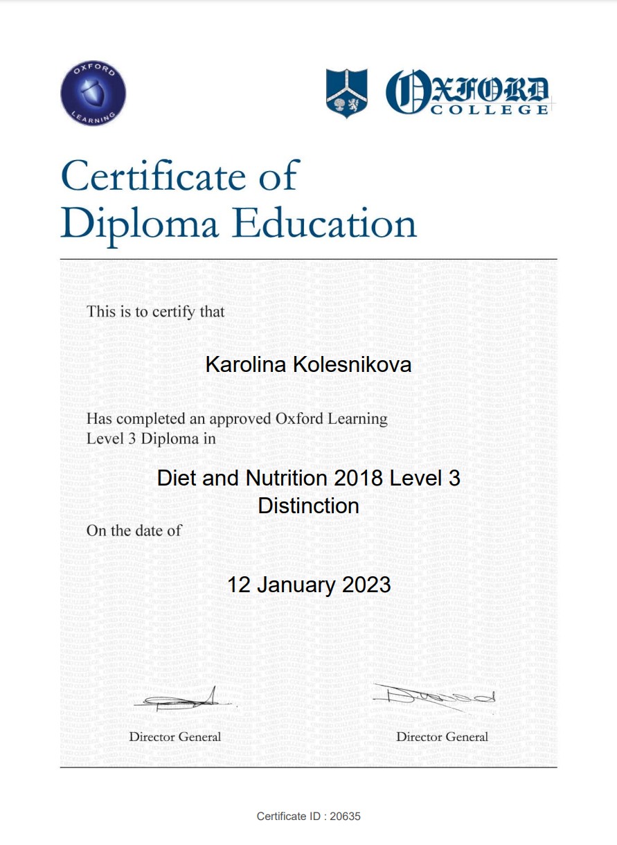 Oxford College Nutrition Diploma